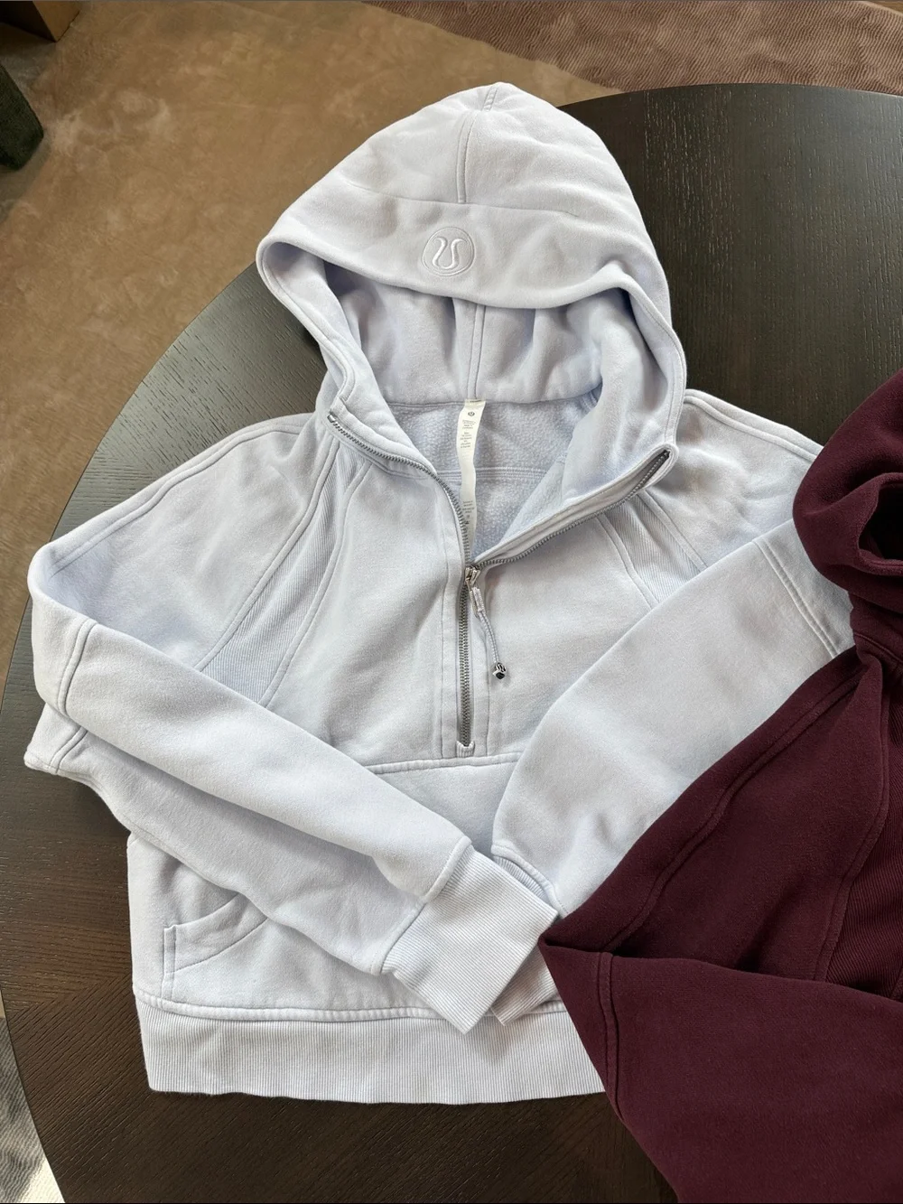 lululemon athletica set of two scuba Hoodies - Burgundy & Light blue xs/s